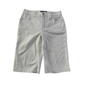 NYDJ Not Your Daughters Jeans Womens 8 White Bermuda Jean Shorts 12 1/2” #4828